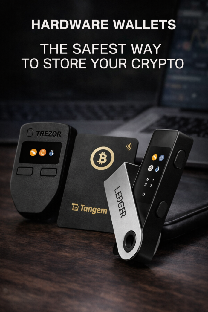 Hardware crypto wallet device used for secure offline storage of digital assets