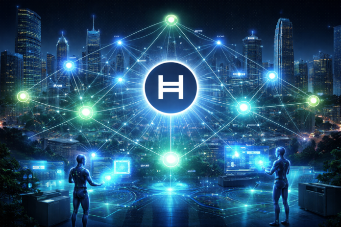 HBAR enterprise adoption and AI integration visualization